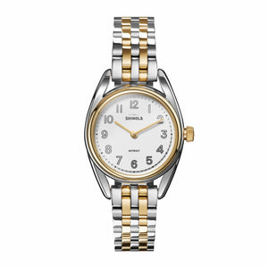 Shinola Stainless Steel 31mm Silver Dial Derby Watch with Two Tone Bracelet