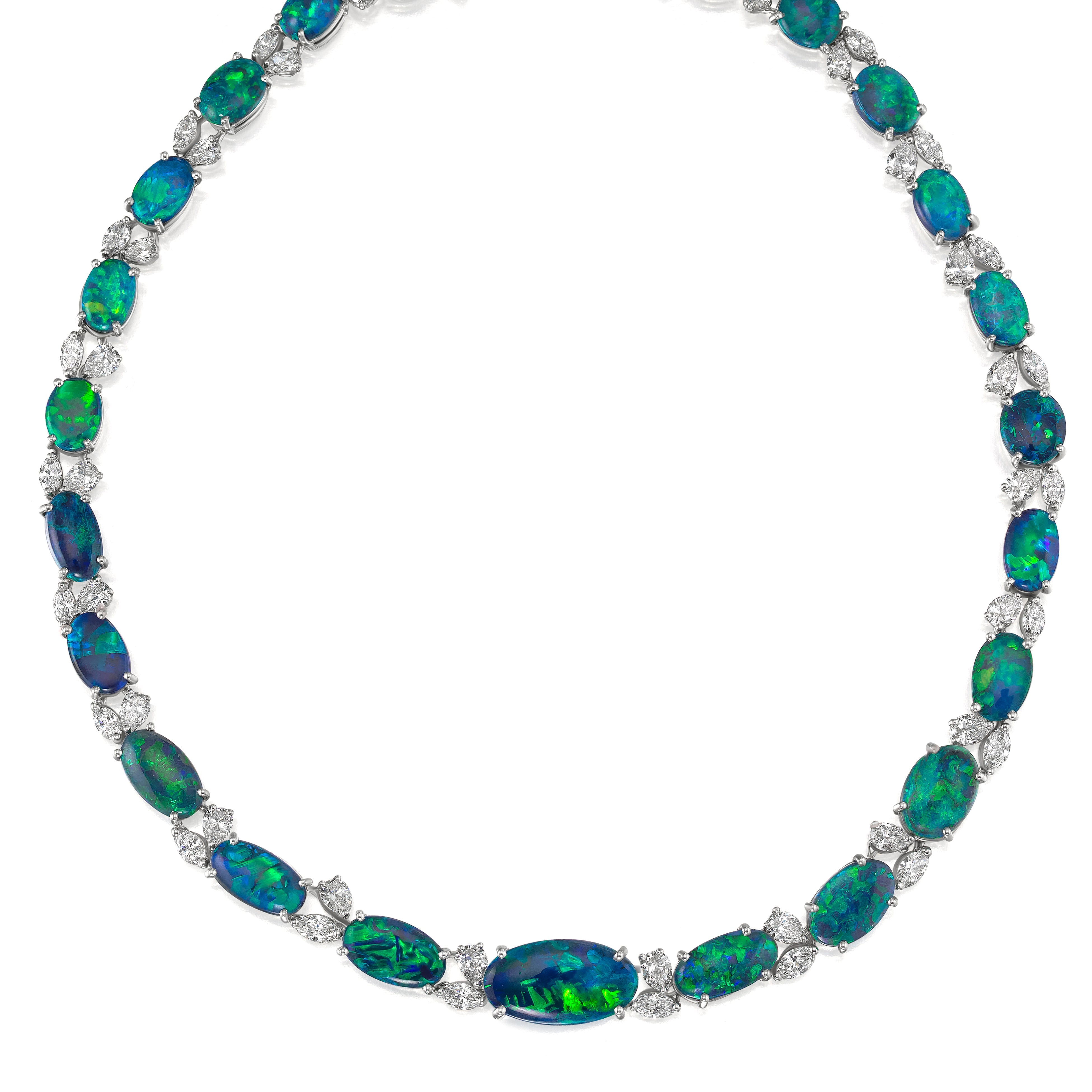 Oscar Heyman Platinum Opal and Diamond Necklace – Congress Jewelers