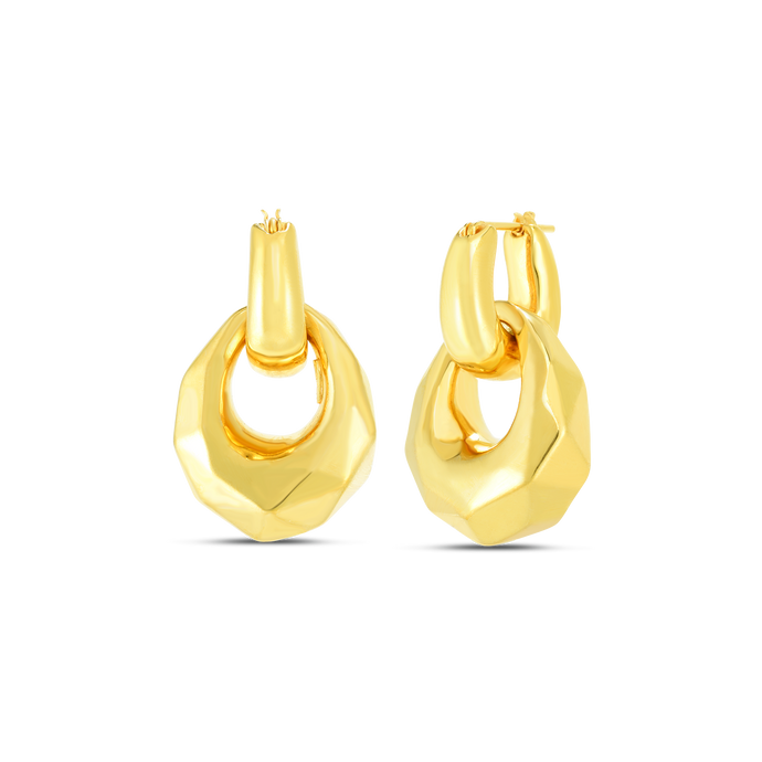 Roberto Coin 18 karat yellow gold Oro Classic faceted door knocker earrings