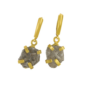 1700's Fleet Reale Coins set in Custom 14K Yellow Gold Bezel Eurowire Earrings