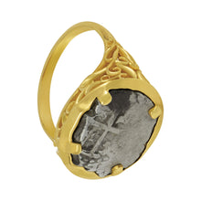 Load image into Gallery viewer, Spanish 1/2 Reale Coin set in Custom 14K Yellow Gold Ring, Size 7