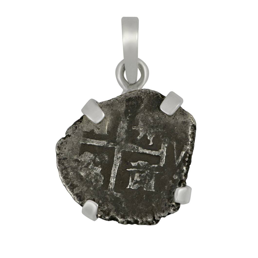 1/2 Reale 2.1G Fleet Coin with Sterling Silver Bezel Pendant