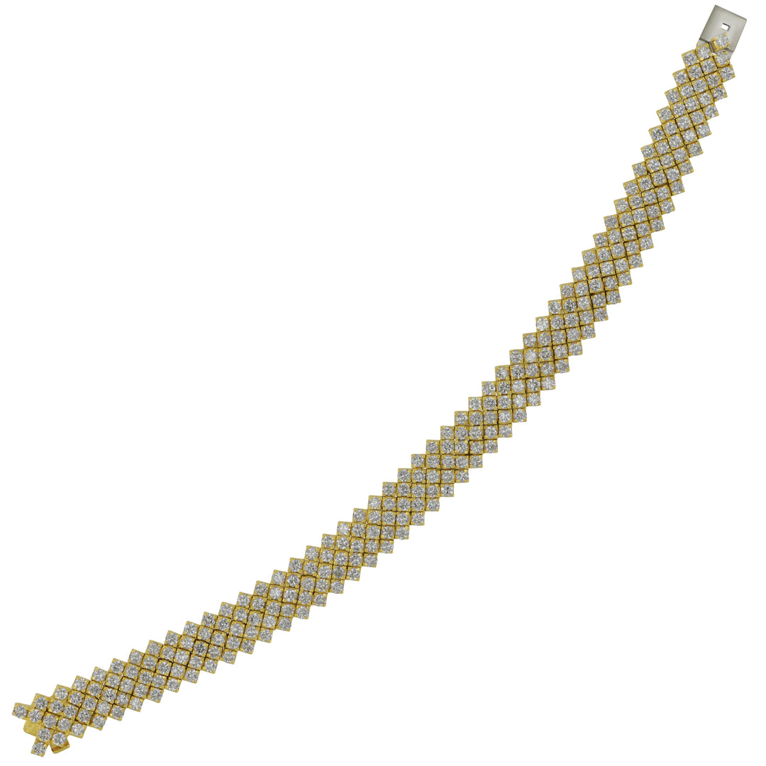 18 Karat Yellow Gold 7" Diamond Flex Bracelet, 249Dias=9.96tw HI/VS-SI