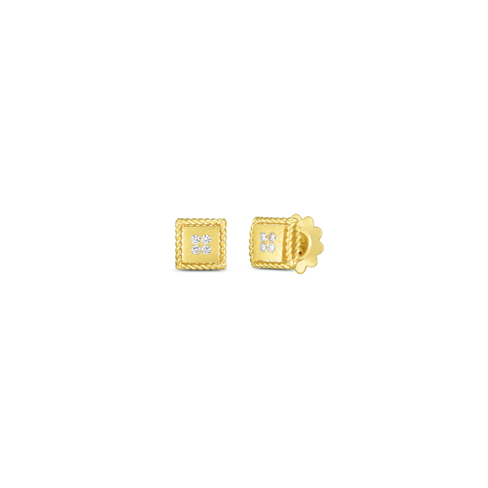 Roberto Coin 18 karat yellow gold Single Palazzo Ducale Diamond Earrings, D=0.09tw