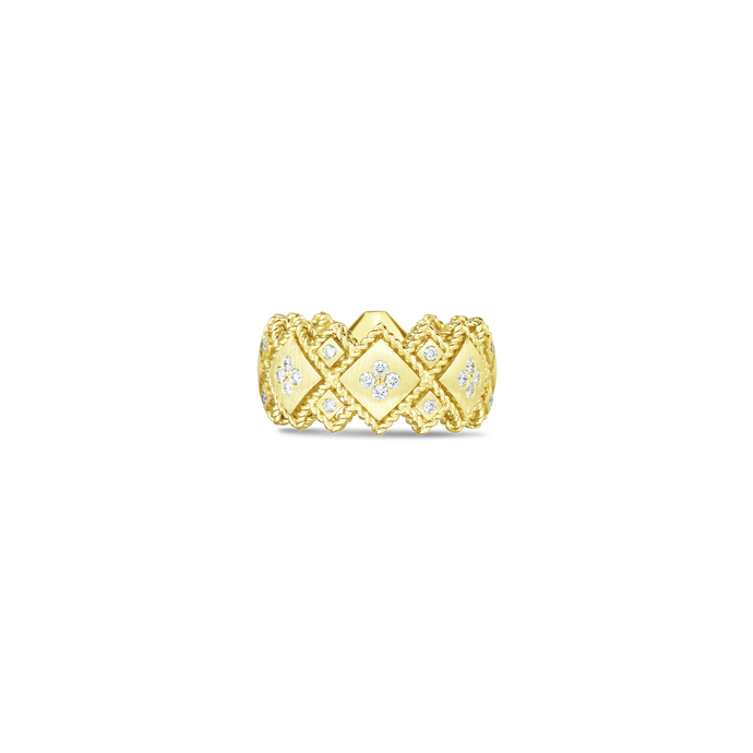 Roberto Coin 18 karat yellow gold 2 Row Palazzo Ducale Diamond Ring, D=0.48tw