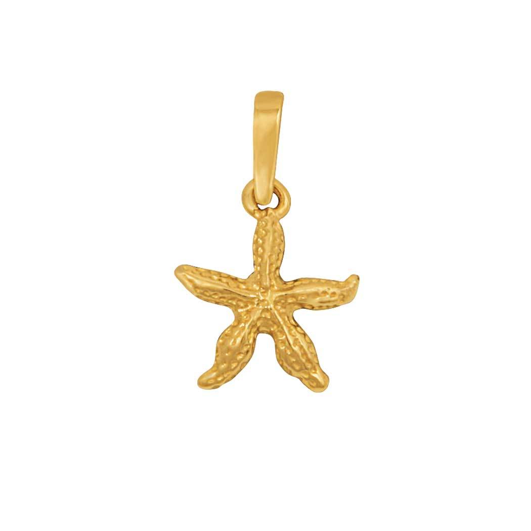 14k Yellow Gold Small Starfish Pendant