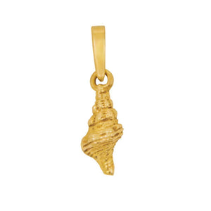 14k Yellow Gold Small Horse Conch Shell Pendant