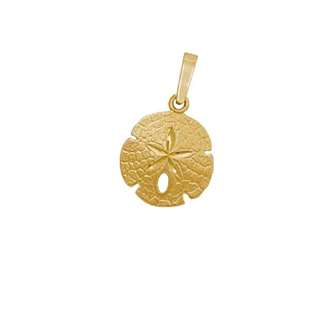 14k Yellow Gold 14mm Sanddollar Pendant