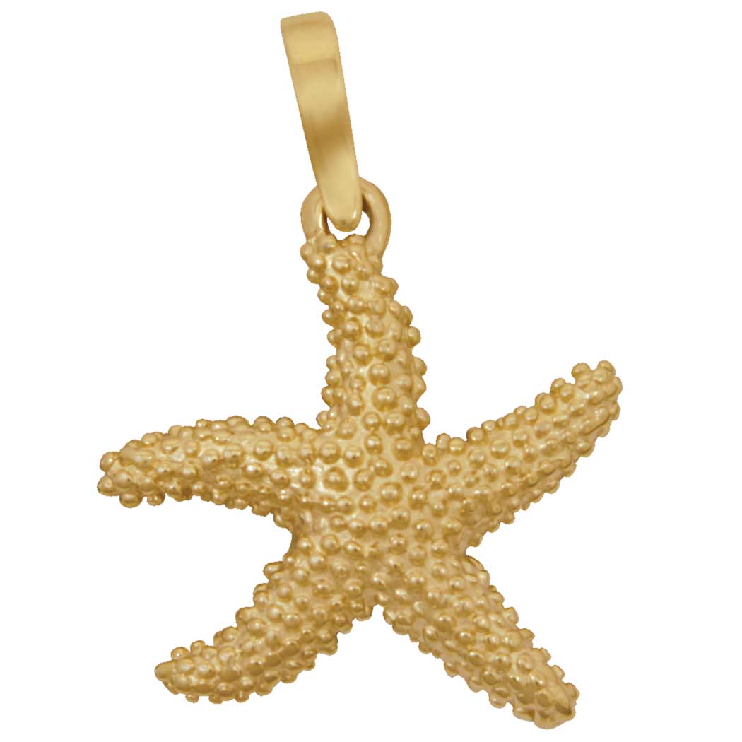 14 Karat Yellow Gold Bumpy Starfish Pendant