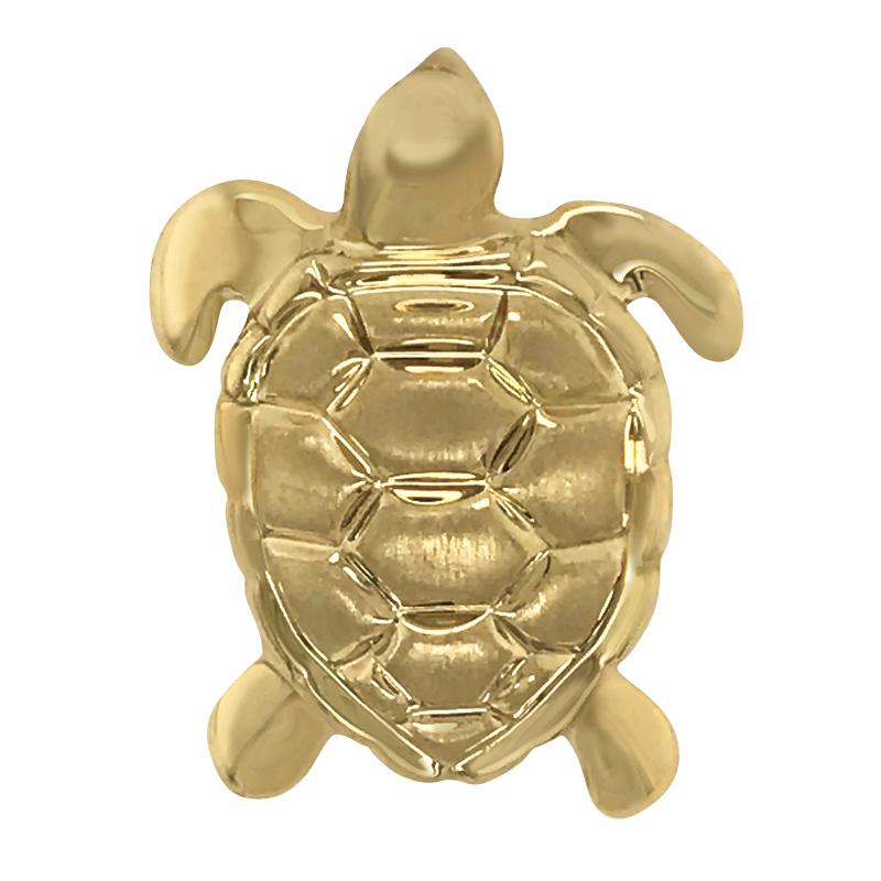 14k Yellow Gold Large Turtle Pendant
