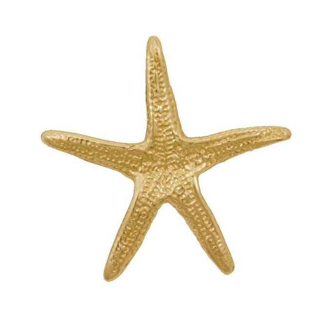 14k Yellow Gold Large Real Starfish Pendant With Hidden Bail
