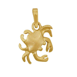 14k Yellow Gold Stylized Crab Pendant