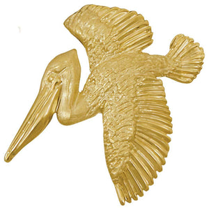 14k Yellow Gold Small Foldover Wing Pelican Pendant