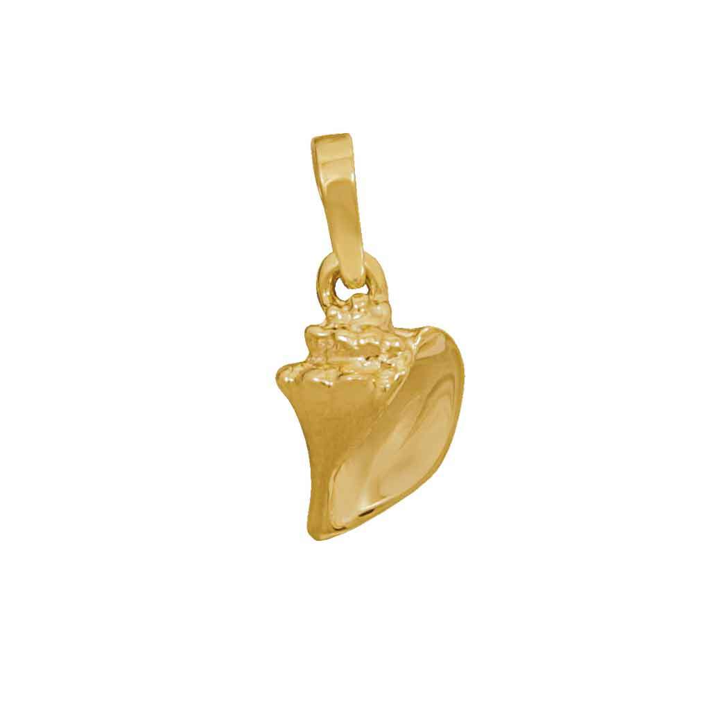 14k Yellow Gold Small Conch Shell Pendant