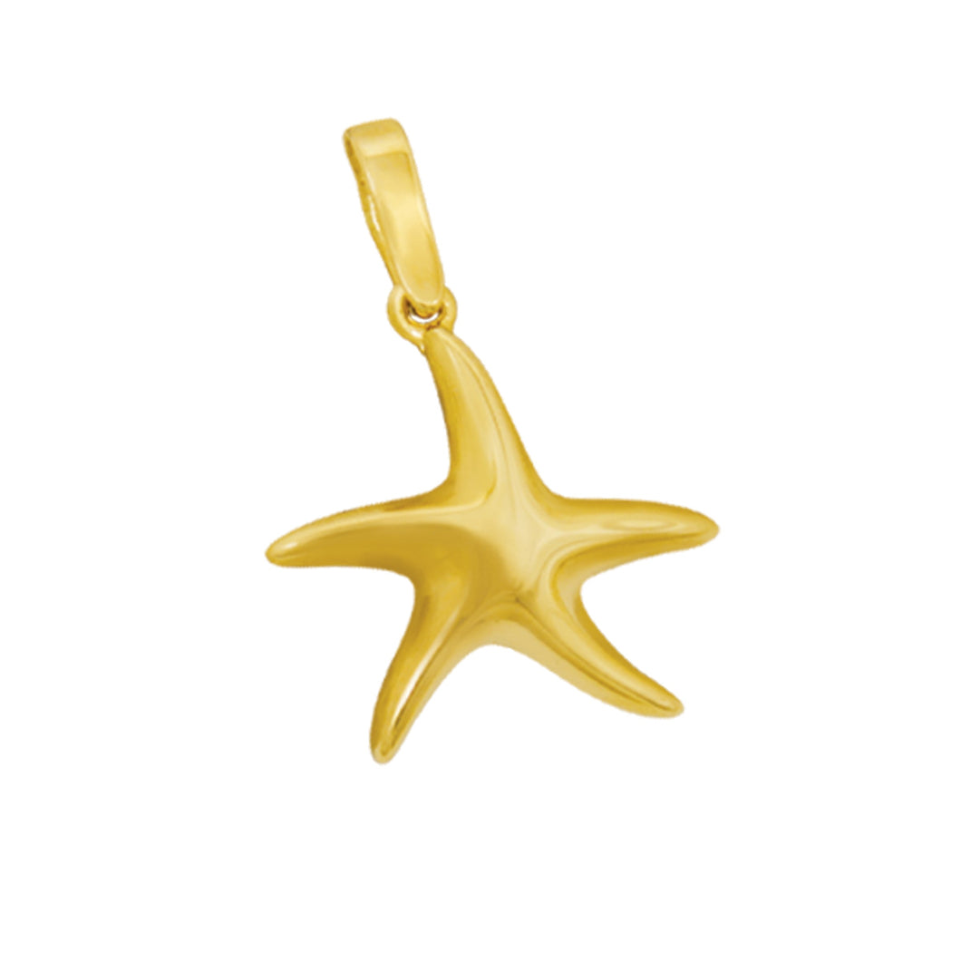 14 karat Yellow Gold Shiney Starfish with Bail Pendant