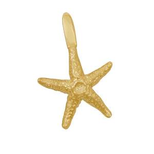 14k Yellow Gold Small Real Starfish Pendant