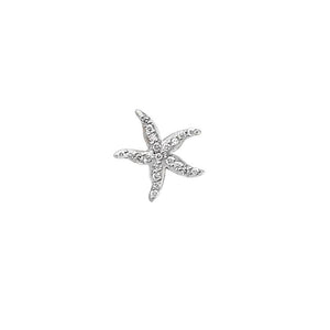 14k White Gold "Sea Jewels" Diamond Starfish Pendant, D=.21tw