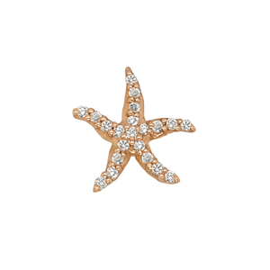 14k Rose Gold "Sea Jewels" Diamond Starfish Pendant, 21D=.21tw