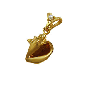 06 June "Birthshell": 14K Yellow Gold Pendant: The Conch Shell with Pearl