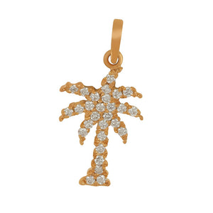 14K Rose Gold "Sea Jewels" Diamond Palm Tree Pendant, D=.56tw
