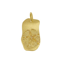 Load image into Gallery viewer, 14 karat Yellow Gold Sanddollar Tag &quot;Mermaid Coins Lost at Sea&quot; Pendant