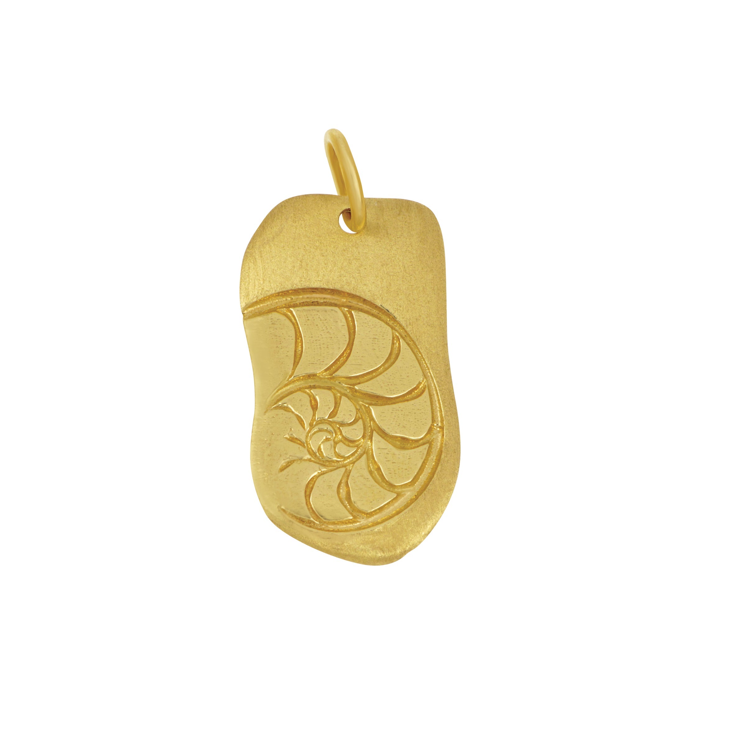 14k Yellow Gold Nautilus Tag