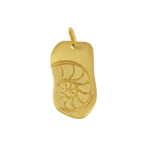 Load image into Gallery viewer, 14 karat Yellow Gold Nautilus Tag &quot;Seashells are Love Letters in the Sand&quot; Pendant
