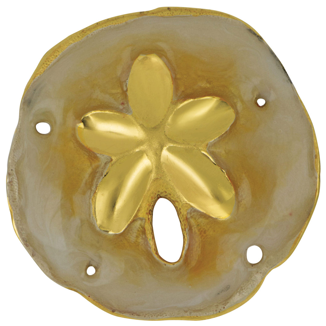 14k Yellow Gold 27mm Sanddollar Enamel Pendant