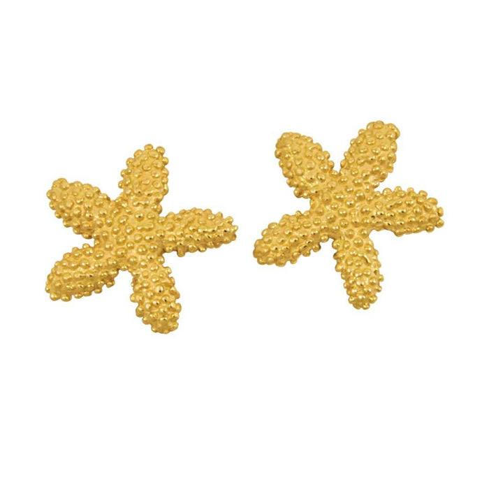 14k Yellow Gold Knobby Starfish Earrings