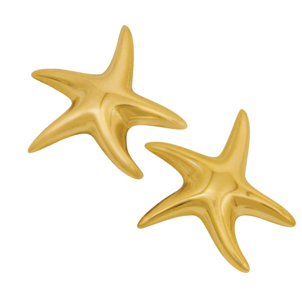 14 karat Yellow Gold Polished Starfish Earrings