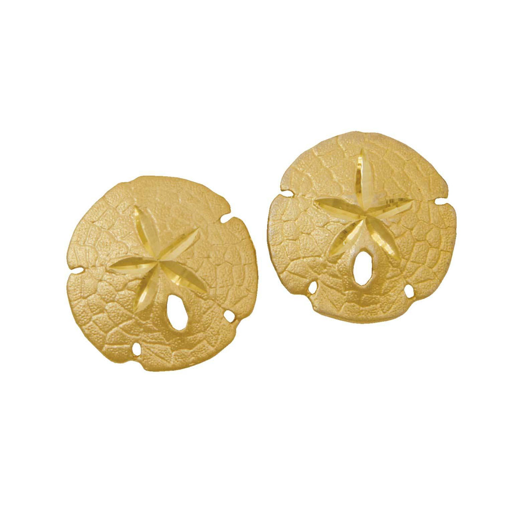 14k Yellow Gold 17mm Sanddollar Earrings