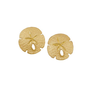 14k Yellow Gold 14mm Sanddollar Earrings
