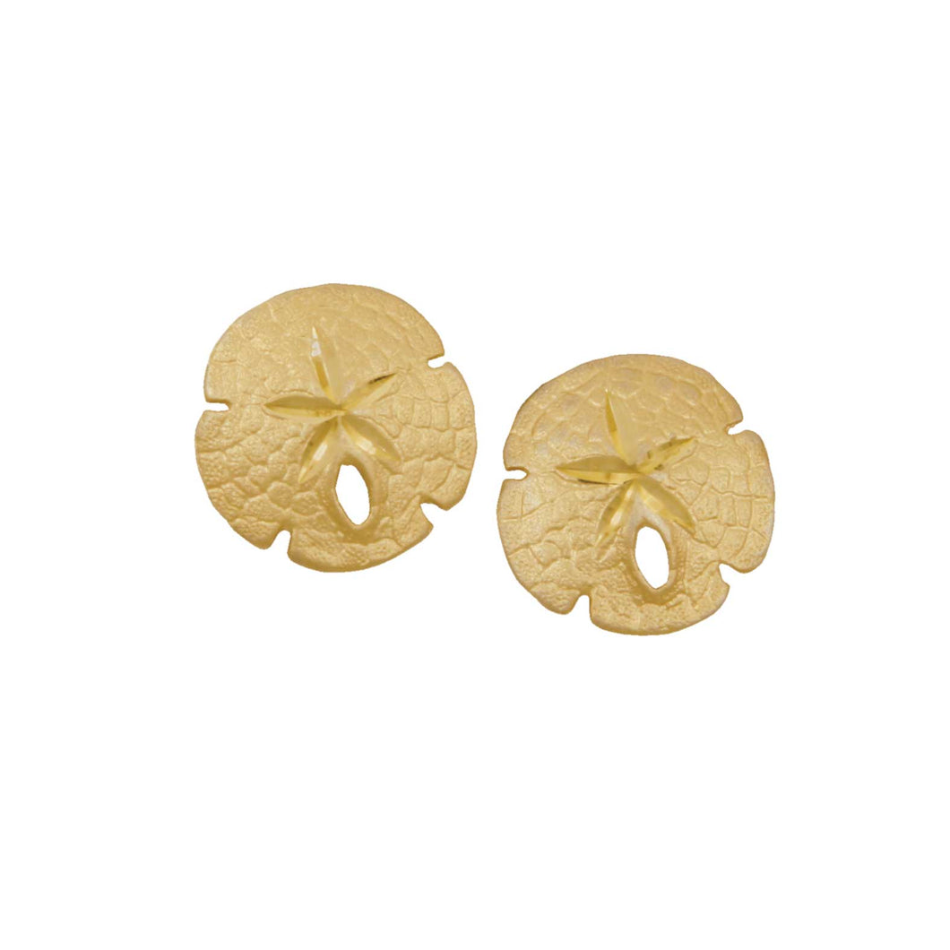 14 karat Yellow Gold 14mm Sanddolar Earrings