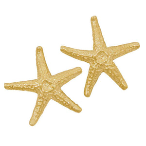 14k Yellow Gold Small Real Starfish Earrings