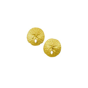 14k Yellow Gold 9mm Mini Sanddollar Earrings