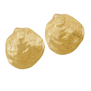 14k Yellow Gold Medium Jingle Shell With Omega Back Earrings