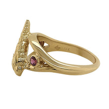 Load image into Gallery viewer, 01 January &quot;Birthshell&quot; 14K Yellow Gold Ring: The Auger Shell with Garnets