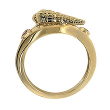 Load image into Gallery viewer, 01 January &quot;Birthshell&quot; 14K Yellow Gold Ring: The Auger Shell with Garnets