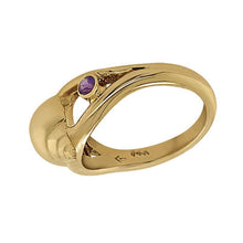 Load image into Gallery viewer, 02 February &quot;Birthshell&quot; 14K Yellow Gold Ring:  The Tulip Shell with Amethysts