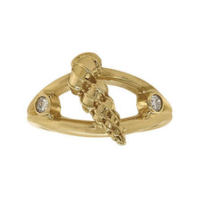 Load image into Gallery viewer, 04 April &quot;Birthshell&quot; 14K Yellow Gold Ring: The Wentletrap with Diamonds