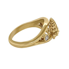 Load image into Gallery viewer, 04 April &quot;Birthshell&quot; 14K Yellow Gold Ring: The Wentletrap with Diamonds