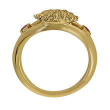 Load image into Gallery viewer, 07 July &quot;Birthshell&quot; 14K Yellow Gold Ring: The Lion&#39;s Paw with Rubies