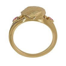Load image into Gallery viewer, 10 October &quot;Birthshell&quot; 14K Yellow Gold Ring: The Baby&#39;s Ear with Pink Tourmalines
