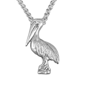 Sterling Silver Flat Standing Pelican Pendant