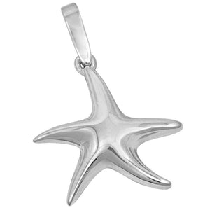 Sterling Silver Shiny Starfish Pendant With Bale