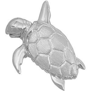 Sterling Silver Flat Turtle Pendant