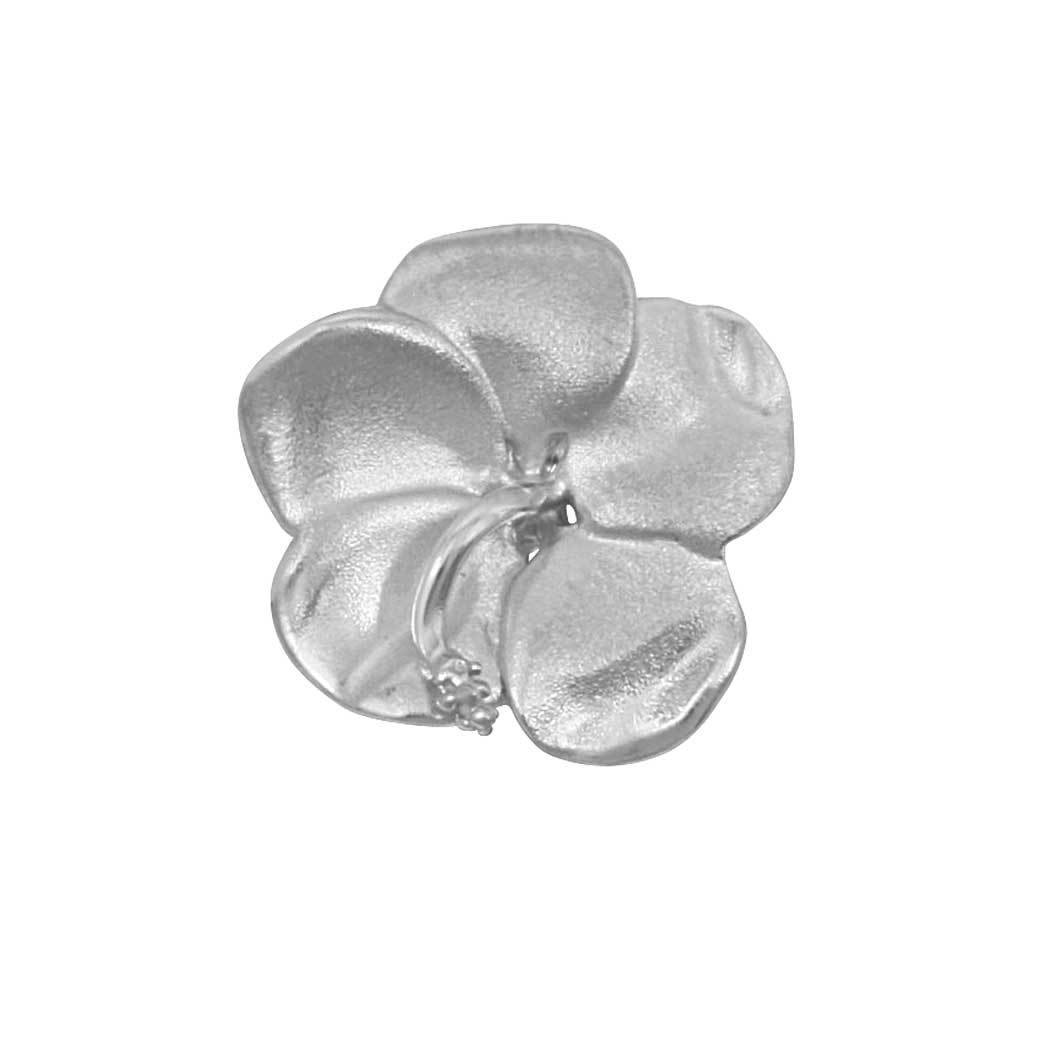 Sterling Silver 17mm Hibiscus Pendant