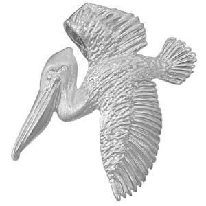 Sterling Silver Small Foldover Wing Pelican Pendant