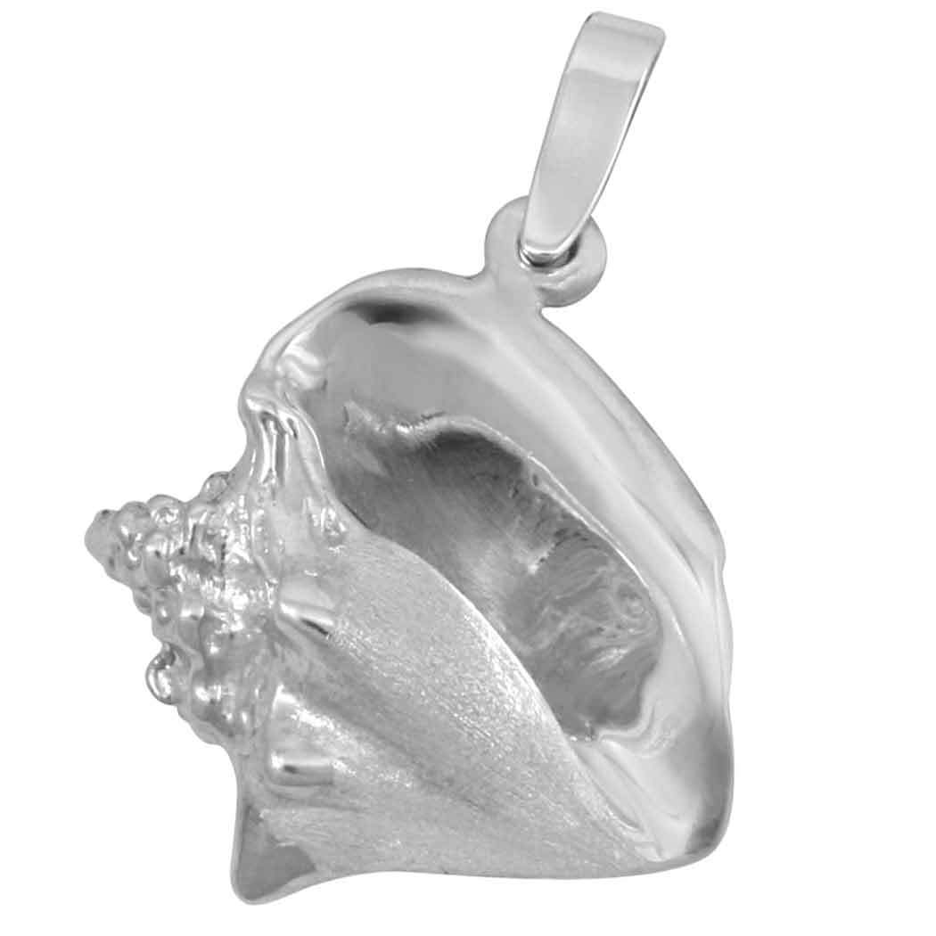 Sterling Silver Large Conch Shell Pendant