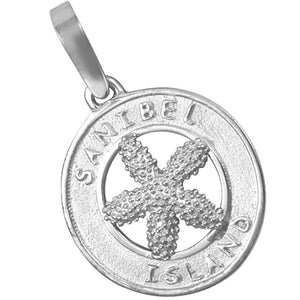 Sterling Silver Sanibel Disc with Starfish Pendant